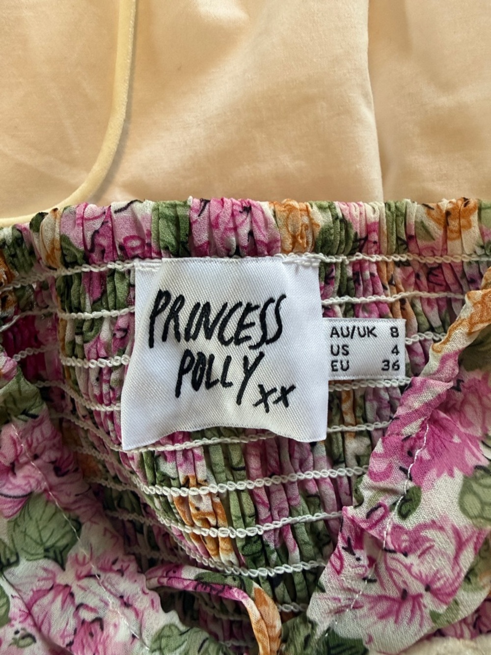 Princess Polly Floral Lace-Trim Cami in Pink & Cream - Picture 2 of 3